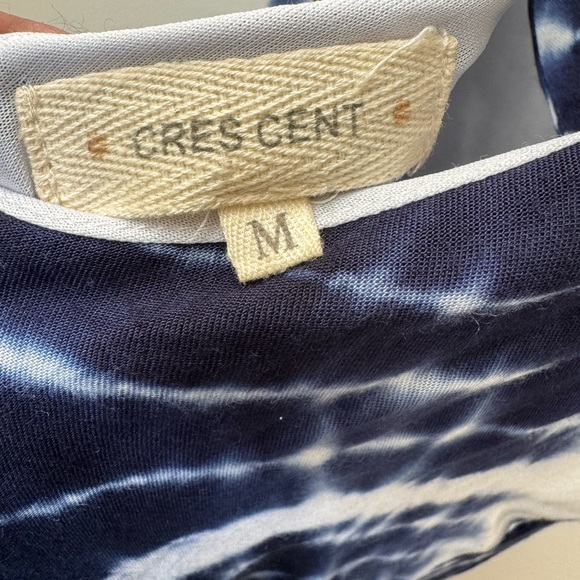 Crescent, navy blue and white tie dye maxi dress, size: medium - Picture 5 of 5